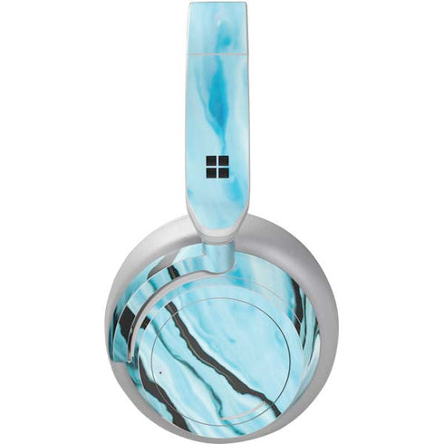 Aqua Blue Marble Ink Surface Headphones Skin